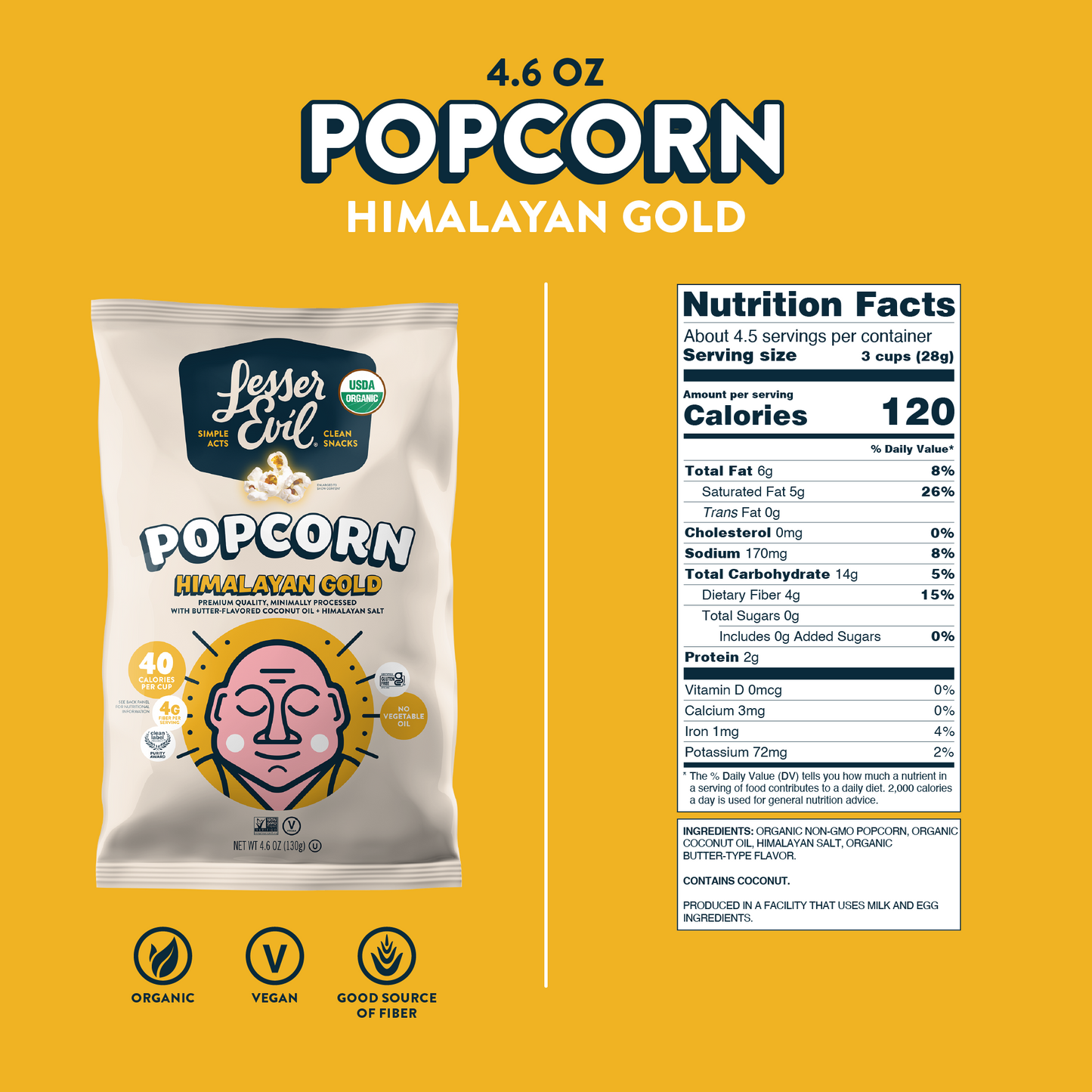 Himalayan Gold Organic Butter Flavor Popcorn