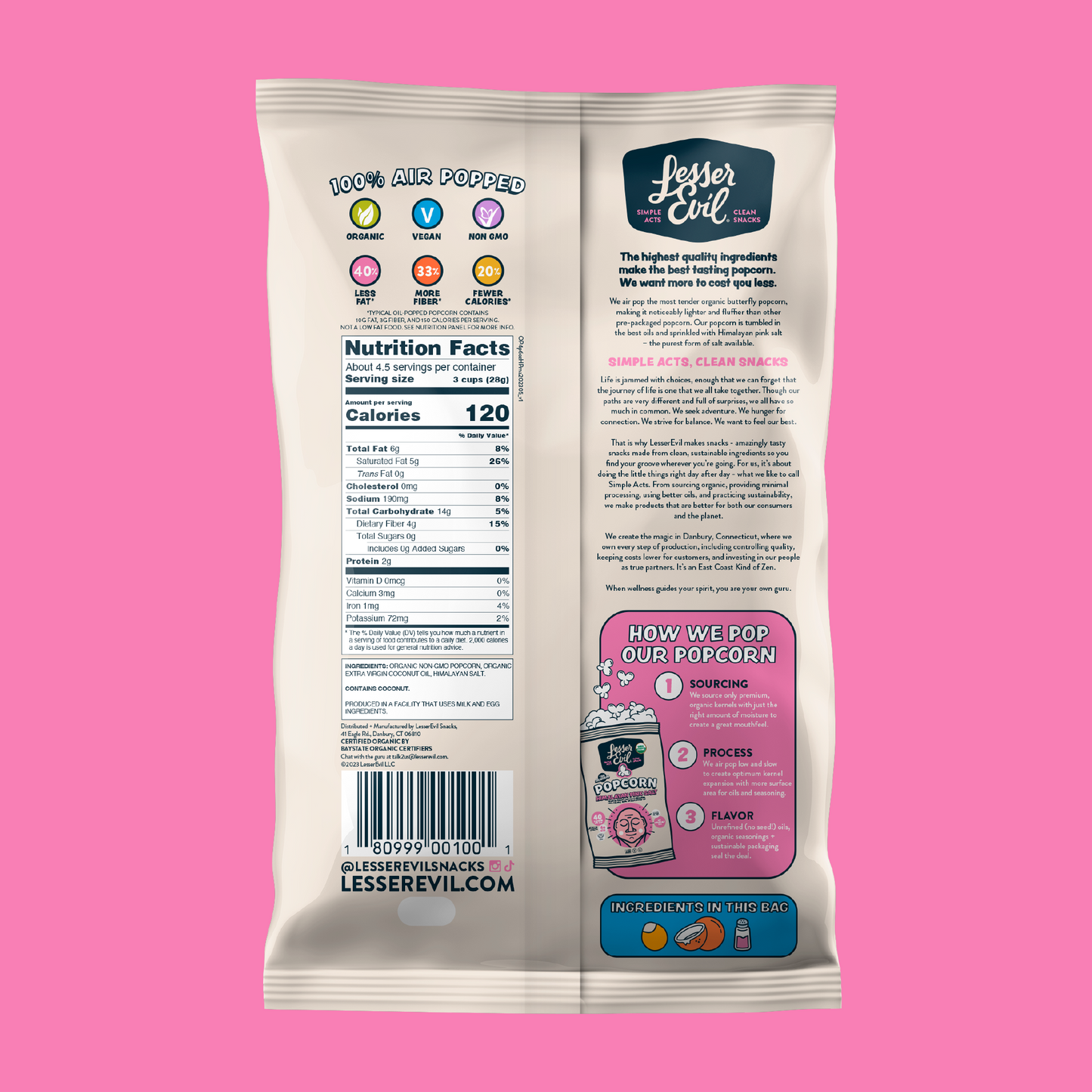 himalayan pink salt organic popcorn nutritional facts and ingredients