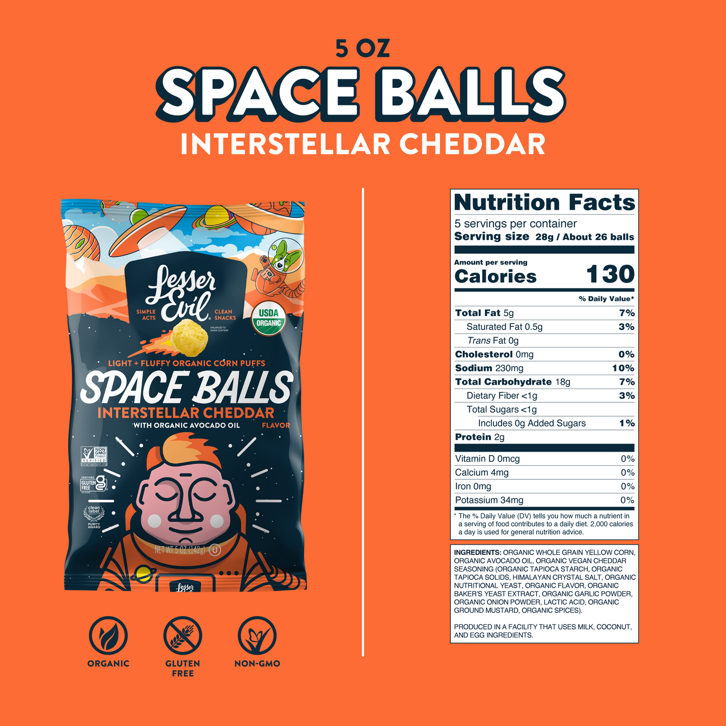 Interstellar Cheddar Organic Organic Balls