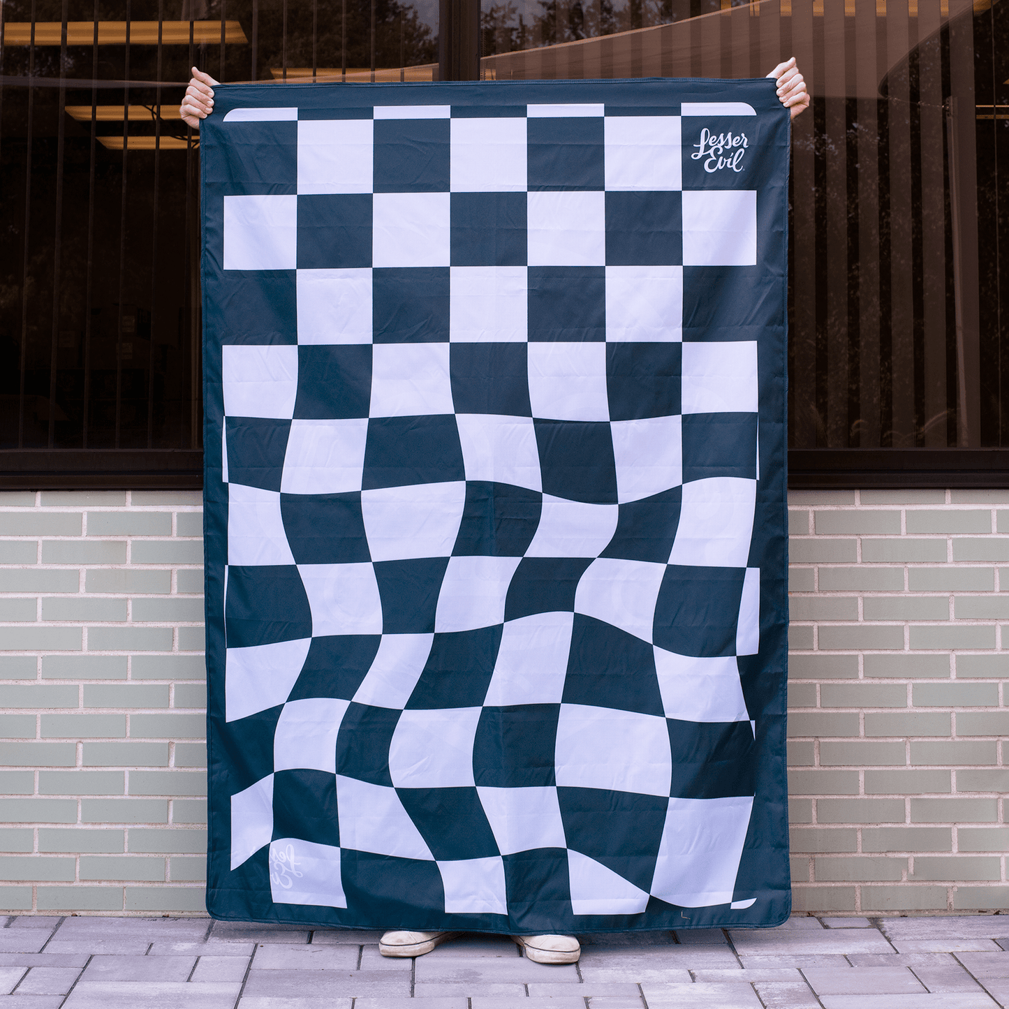 Checkered Packable Blanket