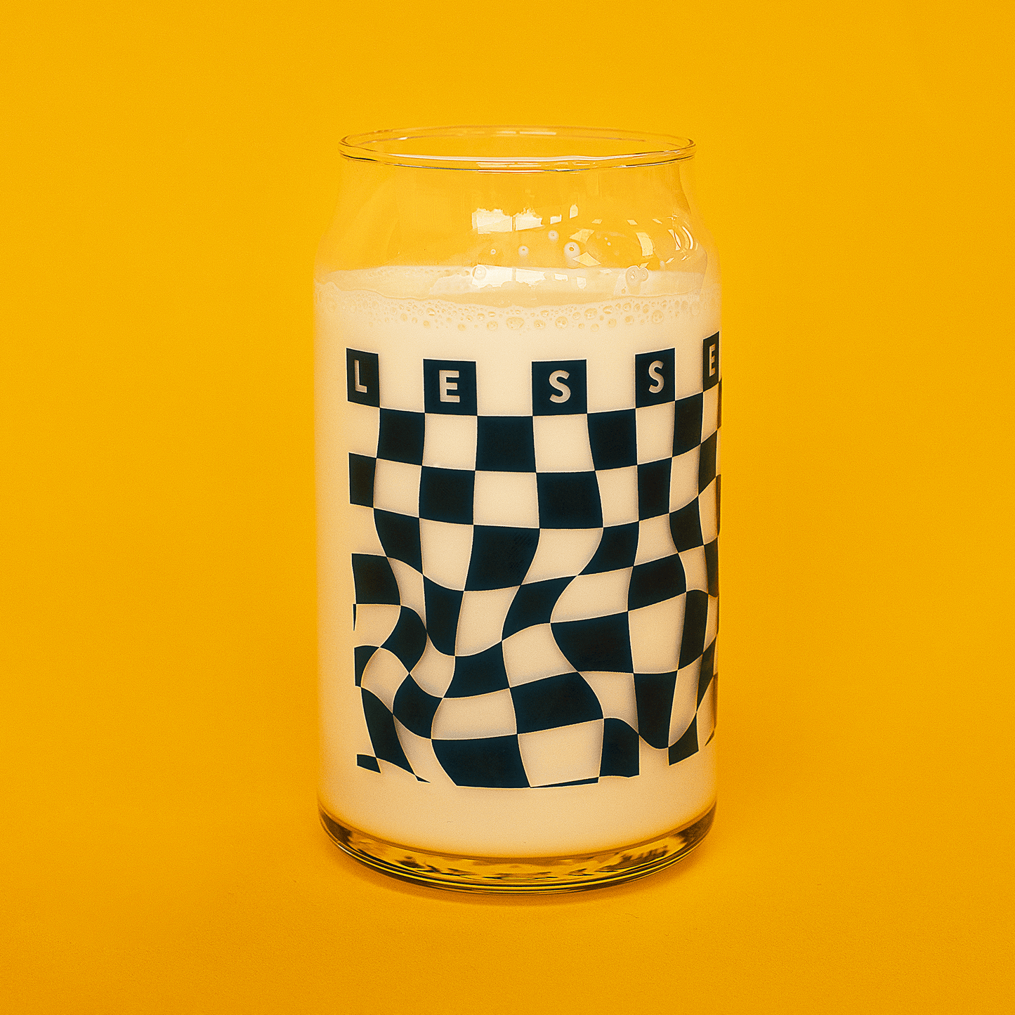 Checkered Can Glass